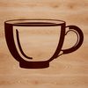 Beautiful Ceramic Teacup SVG Design A ceramic teacup illustration created as a vector design, suitable for cutting machines and stencils.