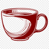 Elegant White Teacup Illustration A white ceramic teacup with a handle and saucer, ideal for serving tea or coffee.