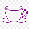A simple design of a teacup for printing or cutting with a Cricut machine.