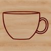 Tea Time SVG Design A simple, stylized illustration of a ceramic teacup with a handle and saucer.