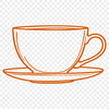Simple Tea Cup SVG Clip Art A simple design for a ceramic teacup with handle and saucer.