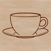 Free SVG Clip Art Tea Cup Design A stylized illustration of a teacup made from vector lines and curves.