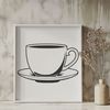 Beautiful Hand-Drawn Tea Cup Illustration A hand-drawn teacup illustration designed as a vector graphic.