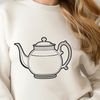 Beautiful Free Vector Teapot Illustration A digital illustration of a teapot, suitable for vector art and cutting machine designs.