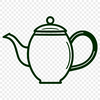 Free Vector Tea Vessel Design A stylized illustration of a teapot in various dimensions and formats.