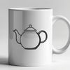 Vector Tea Pot Design Element A stylized illustration of a teapot with handle and spout, suitable for vector design.