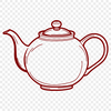 Hand-drawn Teapot Design for Vector Projects A hand-drawn design of a teapot, ideal for vector art projects and cutting machine templates.