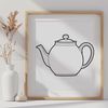Free Printable Tea Pot Design A digital representation of a teapot, suitable for vector graphics and cutting machine designs.
