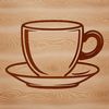 Hand-Drawn Tea Cup Design A delicate, hand-drawn illustration of a teacup with a handle and saucer.