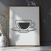 Floral Teacup SVG Design A high-resolution vector design of a traditional teacup with floral patterns, suitable for digital printing or laser cutting.