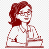 Educator Portrait Vector An illustration of an individual in a teacher role, suitable for various designs and projects.