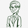 Young Professional Educator A young woman standing at a desk, wearing a professional outfit, surrounded by educational materials.