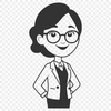 Education Professional Icon A professional woman standing at a desk, representing the education profession.