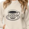 Free SVG Tea Cup Vector Design A ceramic teacup with a delicate handle, perfect for serving hot tea.
