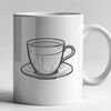Minimalist Teacup Vector Design A minimalist teacup design suitable for vector art projects in Illustrator or Procreate.