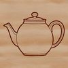 Beautiful Tea Accessory Clip Art A digital illustration of a classic teapot with ornate details.