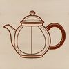 A decorative teapot designed with vector art for various creative projects and designs.