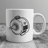 Motor Graphics for Vector Designs A detailed illustration of a motor, suitable for vector art and cutting machine designs.