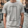 A digital illustration of a smartphone with modern design elements and lines.