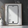 A digital representation of a smartphone device with detailed vector lines.