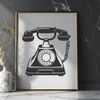 Phone Design Vector Art A graphic illustration of a classic telephone with receiver and keypad.