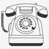 Free SVG Telephone Design A digital illustration of a classic telephone with sleek design and simple layout.