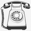 Simple Telephone Vector Art A minimalist design representation of a classic telephone, suitable for vector art projects.