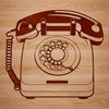 White Background Phone Graphic A simple illustration of a classic phone on a white background.
