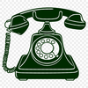 Retro Phone Icon A simple illustration of a classic telephone receiver with cord, suitable for use in graphic design projects.