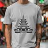 Beautiful Buddhist Temple Vector Design Illustration of a traditional Asian-style Buddhist temple with intricate details, ideal for digital design projects.
