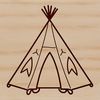 Minimalist Tent Vector Art A minimalist illustration of a tent in the outdoors, suitable for vector art and cutting machine designs.