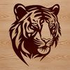 Wild Animal Portrait SVG An SVG graphic representation of a big cat's face, highlighting its wild animal characteristics.