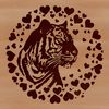 Cute Tiger Clip Art Design An SVG vector graphic design featuring a realistic big cat, ideal for crafting and creative projects.