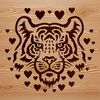 Majestic Tiger Portrait Vector illustration of a tiger's head, designed for graphic design and digital art projects.
