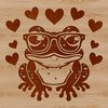 Green Toad Clip Art with Heartful Design A vector illustration of a green wild animal toad with love hearts around it.