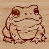 A colorful illustration of a wild toad in a natural environment.