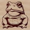 A digital illustration of a wild toad in its natural habitat.