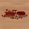 Minimalist Train Illustration A simple illustration of a train with bold lines and minimal details, suitable for digital cutting machines like Cricut.
