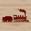 Train Clip Art Design A digital illustration of a train, designed as a vector graphic suitable for cutting machines and laser cutters.