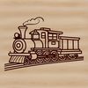 Vector graphic representation of a locomotive for design and crafting projects.