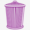 Simple SVG Bin Design for Creative Projects A reusable digital vector illustration of a standard trash can with a lid, ideal for various design projects.