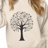 Stylized Tree Design for Cutting Machines A stylized illustration of a tree with intricate details, suitable for vector design and cutting machine projects.