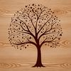 Lush Green Silhouette A stylized illustration of a tree with lush foliage and a strong trunk, suitable for vector art projects.