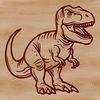 A vector graphic representation of a fearsome T-Rex dinosaur, suitable for use in various digital design applications.