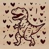 Vector Dino with Hearts A cartoon Tyrannosaurus Rex with love hearts, designed as vector art for DIY projects.