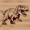 Dino-Mite Vector Design A detailed, hand-drawn T Rex design suitable for commercial or personal use as clip art or stencil template.