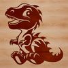 A vector illustration of a baby Tyrannosaurus Rex dinosaur from the prehistoric era.