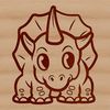 Baby Triceratops Illustration A prehistoric Triceratops baby dinosaur illustration in vector format.