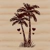 Palm Tree Silhouette with Heart Design A stylized illustration of palm trees with heart shapes integrated into the design, suitable for various creative projects.
