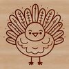 A stylized illustration of a domesticated turkey in various farm settings.